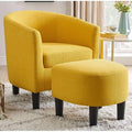 Wide Barrel Chair and Ottoman - Ouch Cart