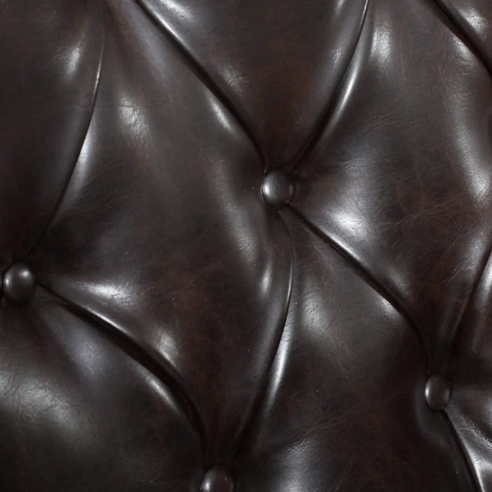 Wide Tufted Upholstery Club Chair with Arm Rest , Brown - Ouch Cart