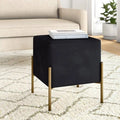 Wide Velvet Square Standard Ottoman - Ouch Cart