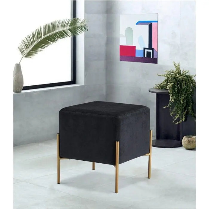 Wide Velvet Square Standard Ottoman - Ouch Cart