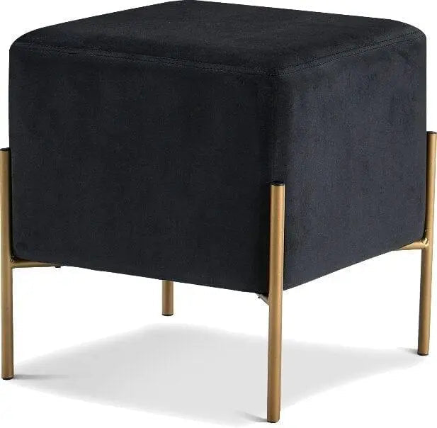Wide Velvet Square Standard Ottoman - Ouch Cart