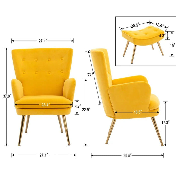 wilbar accent chair with ottoman - Ouch Cart