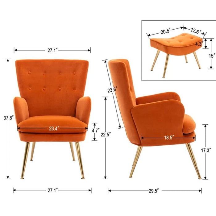 wilbar accent chair with ottoman - Ouch Cart