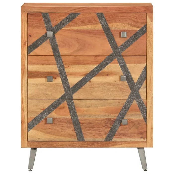 Winnie Solid Wood 3 - Drawer Rectangle Accent Chest Ouch Cart