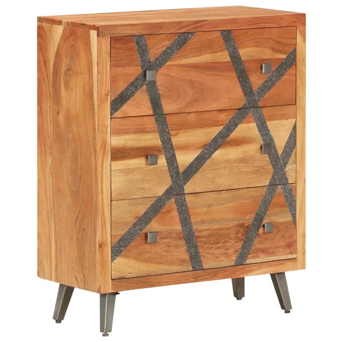 Winnie Solid Wood 3 - Drawer Rectangle Accent Chest Ouch Cart