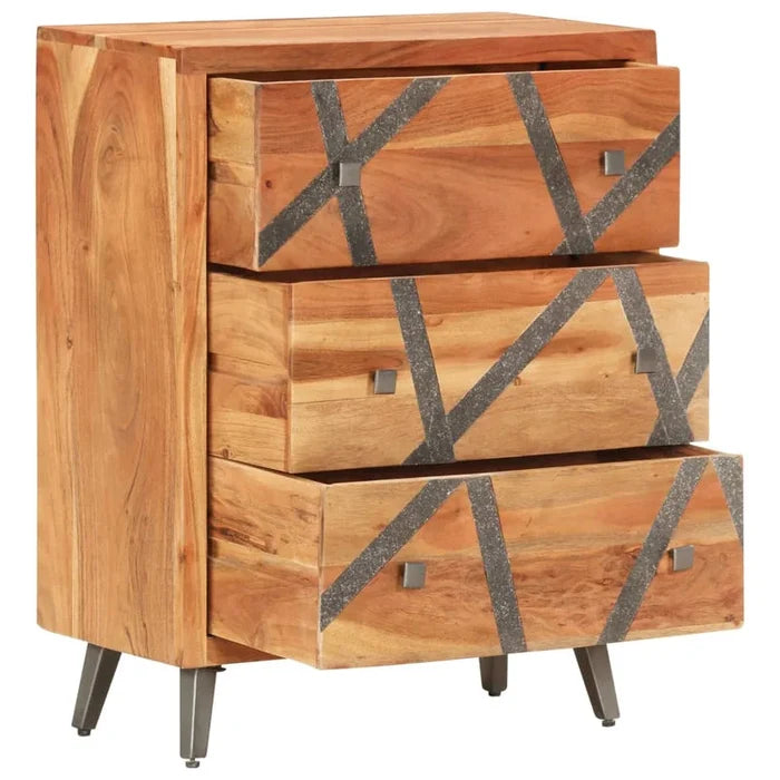 Winnie Solid Wood 3 - Drawer Rectangle Accent Chest Ouch Cart