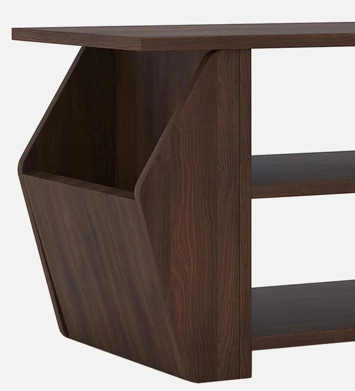 Wood Top Coffee Table In Dark Acacia Finish - Ouch Cart
