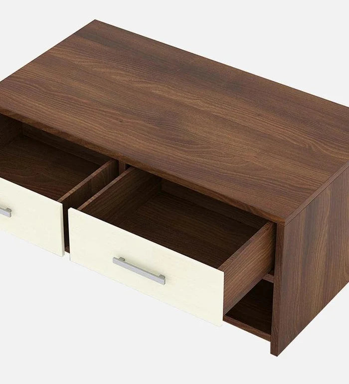 Wood Top Coffee Table In Dual Finish - Ouch Cart