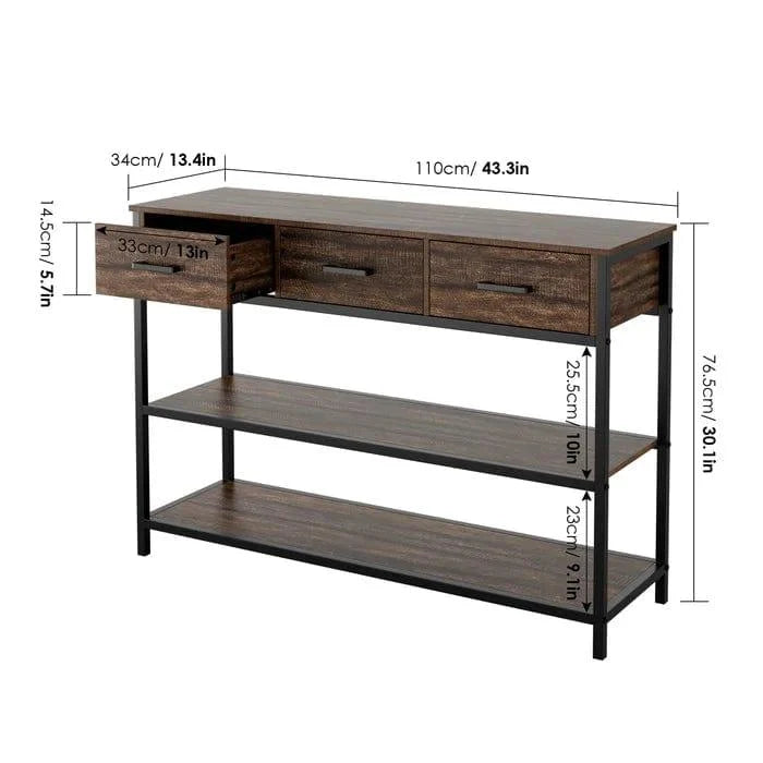 wooden And Iron Console Table - Ouch Cart