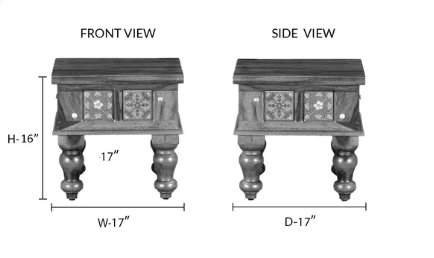 Wooden Brown Sheesham Wood Bedside Table, For Home - Ouch Cart