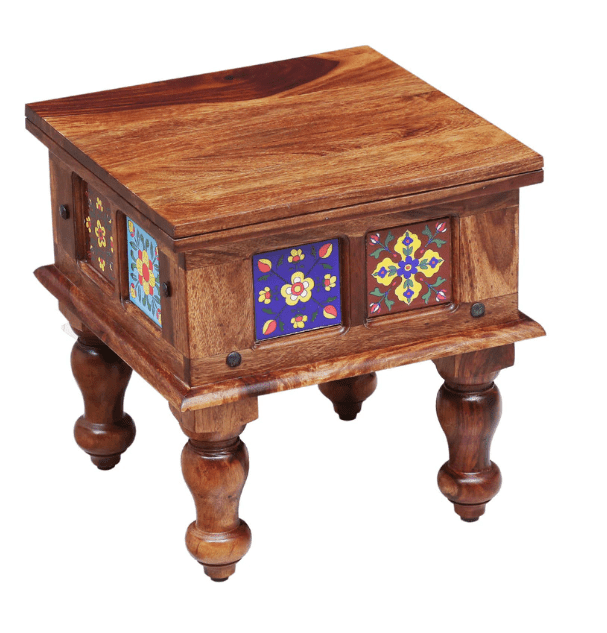 Wooden Brown Sheesham Wood Bedside Table, For Home - Ouch Cart