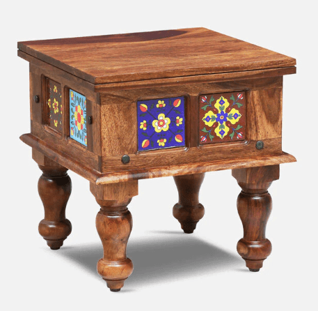 Wooden Brown Sheesham Wood Bedside Table, For Home - Ouch Cart