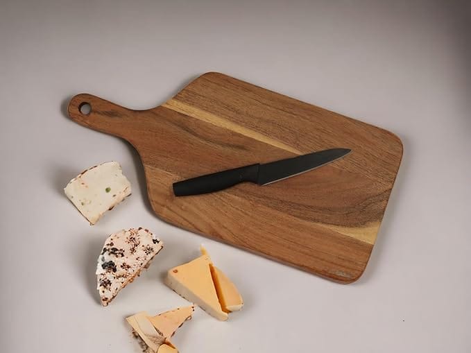 Wooden Cutting Board for Kitchen/Chopping/Serving Board, Platter for Vegetables, Cheese and Charcuterie Ouch Cart