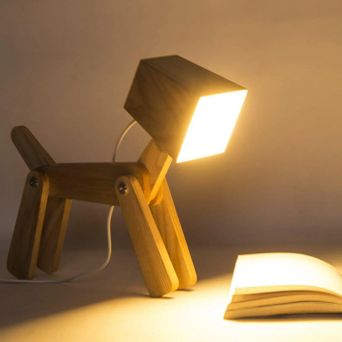 Wooden Dog-Shaped Study lamp - Ouch Cart