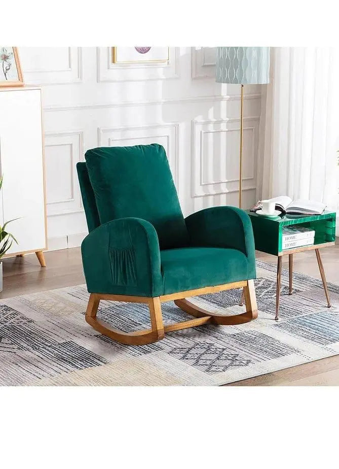 Wooden Glider Rocking Chair (Green) - Ouch Cart