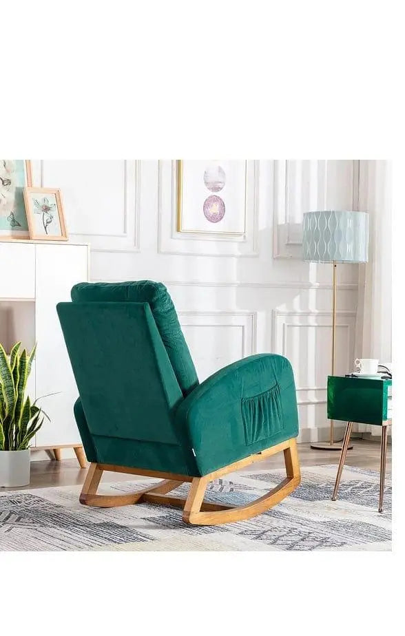 Wooden Glider Rocking Chair (Green) - Ouch Cart