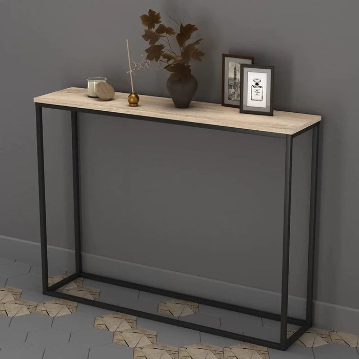 Wooden Hallway Console Table with Metal Legs - Ouch Cart