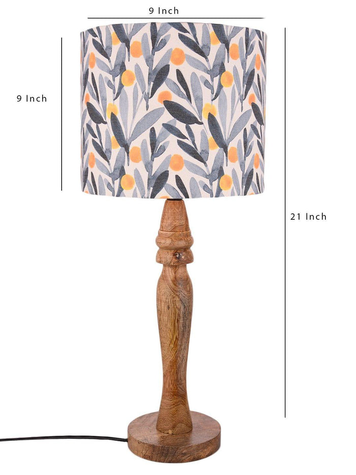 Wooden Leafy Print Lamp - Ouch Cart