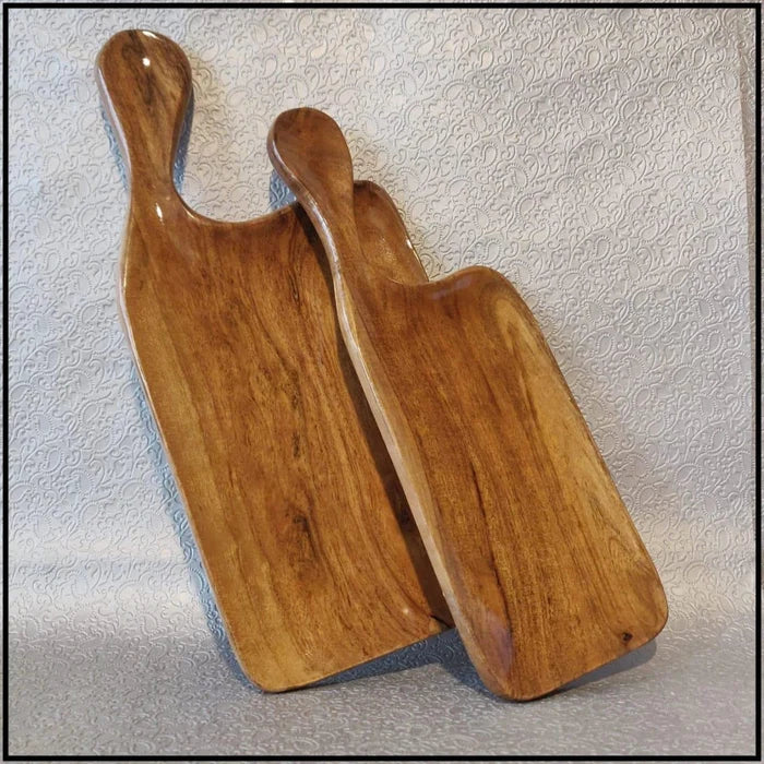 WOODEN PLATTER SET OF 2 II ACACIA WOOD II HIGH QUALITY - Ouch Cart
