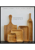 WOODEN PLATTERS COMBO SET WITH CHOPPING BOARDS II ACACIA WOOD - Ouch Cart