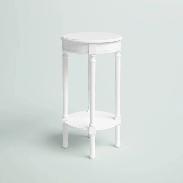 Wooden Round Coffee Table, End Table, Plant Stand/Table, Side Table for Living Room, Bedroom, Library, Balcony - Ouch Cart