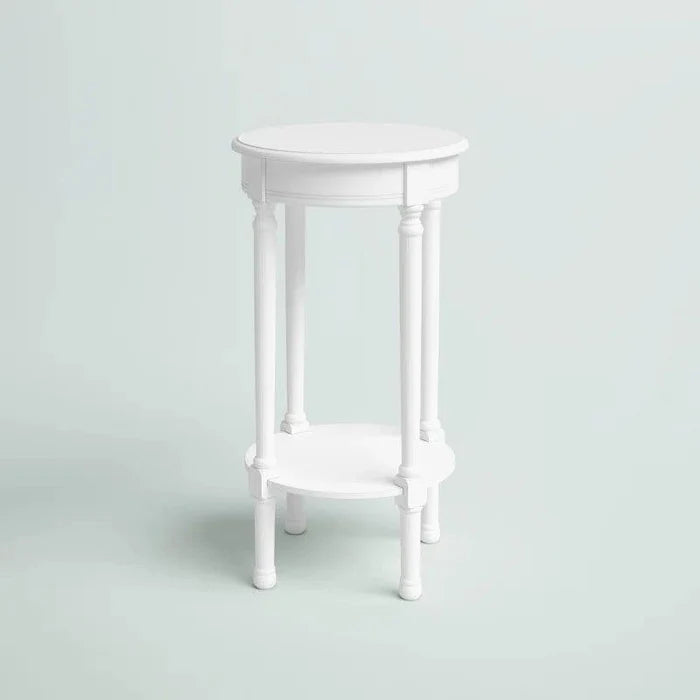 Wooden Round Coffee Table, End Table, Plant Stand/Table, Side Table for Living Room, Bedroom, Library, Balcony - Ouch Cart