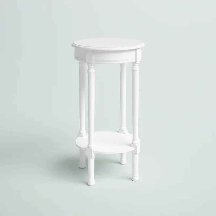 Wooden Round Coffee Table, End Table, Plant Stand/Table, Side Table for Living Room, Bedroom, Library, Balcony - Ouch Cart
