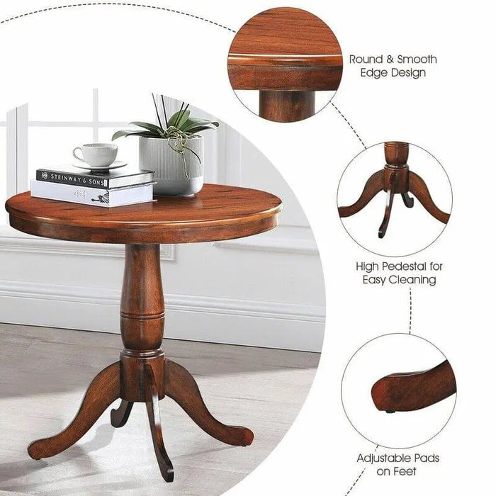 Wooden Sheesham Wood Round Dinning Table - Ouch Cart