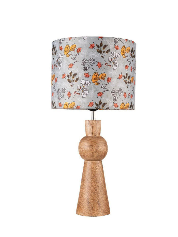 Wooden Skirt Lamp with Multicolor Gardenia Shade - Ouch Cart
