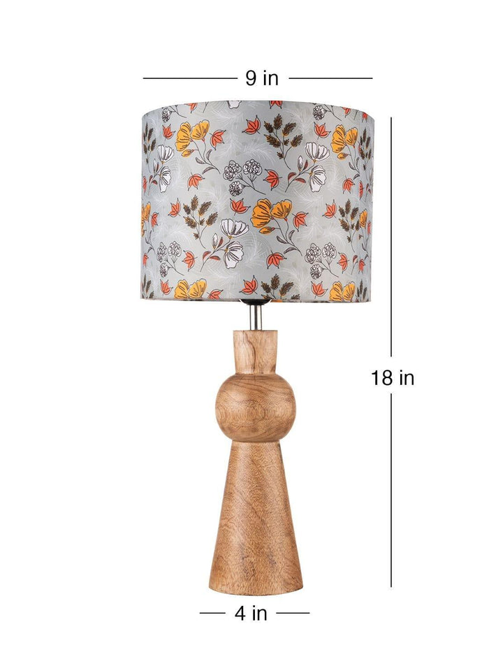Wooden Skirt Lamp with Multicolor Gardenia Shade - Ouch Cart