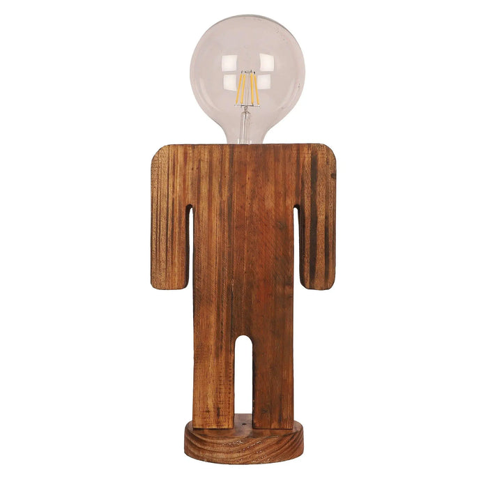 Wooden Table Lamp Natural Wood - Ouch Cart
