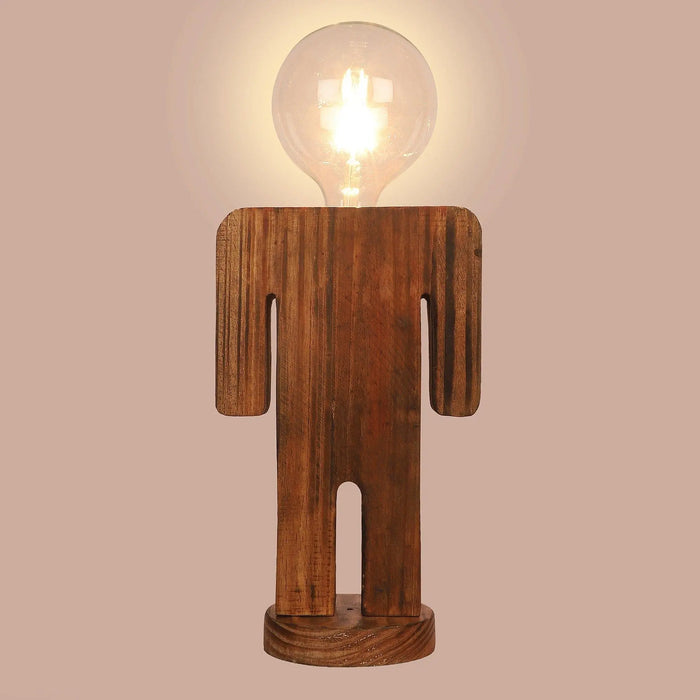Wooden Table Lamp Natural Wood - Ouch Cart