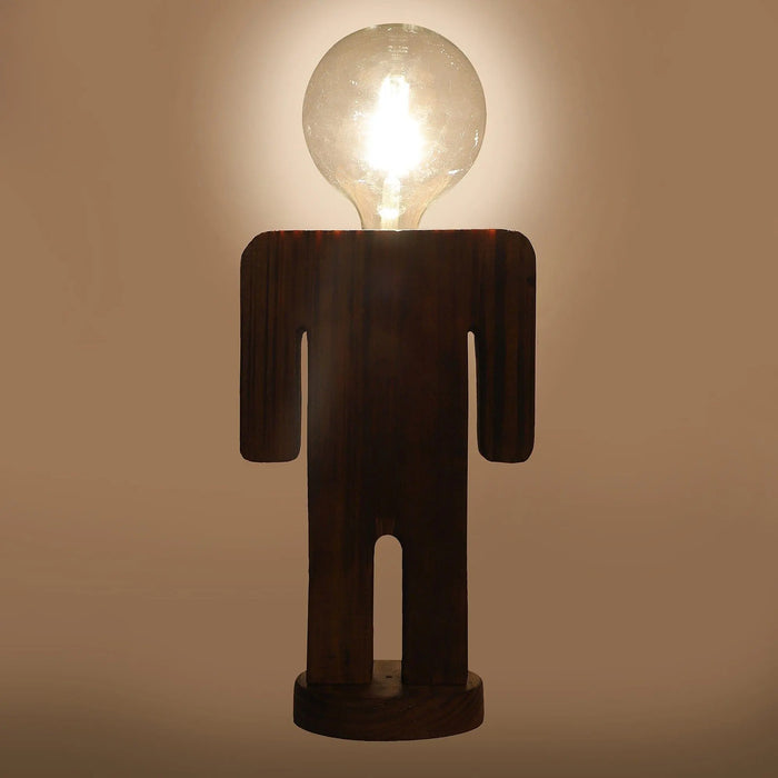 Wooden Table Lamp Natural Wood - Ouch Cart