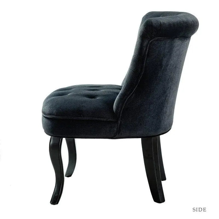Wooden Teak Wood Wide Tufted Side Chair - Ouch Cart