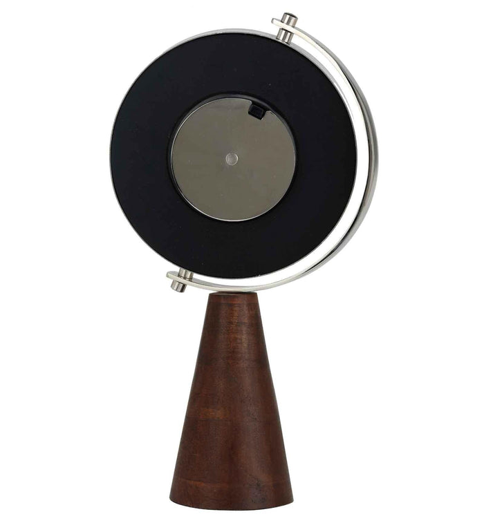 Wood's Pedestal Clock in Reflective Silver - Ouch Cart