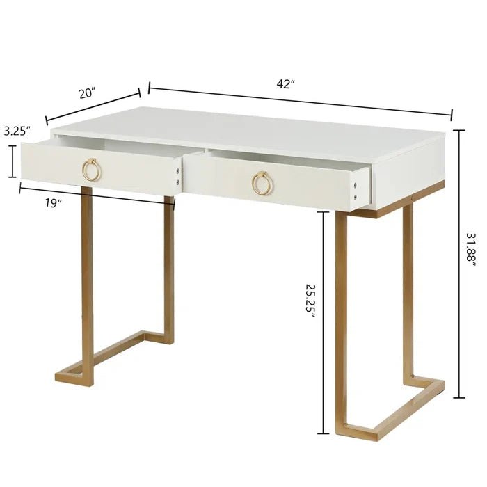 Writing and Computer Desk with 2 Drawers Ouch Cart