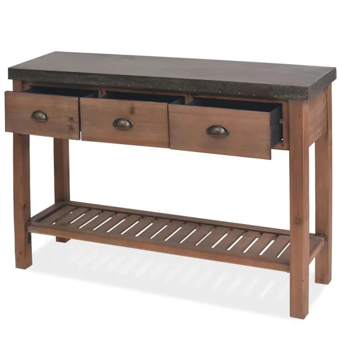 Yulia  Solid Wood Console Table Ouch Cart