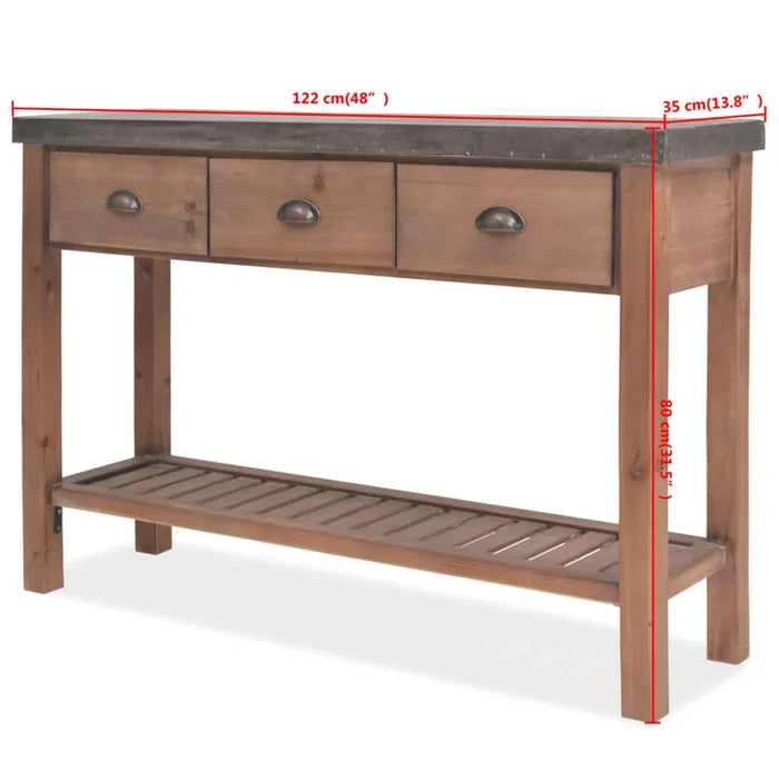 Yulia  Solid Wood Console Table Ouch Cart
